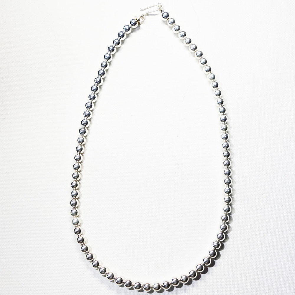 Sterling silver round beads Necklace(シルバー925 ラウンドビーズ ...